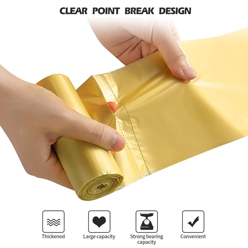 Keweilian 4 Gallon/60pcs Small Garbage Bags,Strong Trash Bags,Small Trash Bags for Office Home Bedroom,Trash can Liner,Golden - Image 3